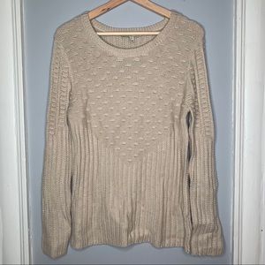 41 Hawthorn Beige Bobble Ribbed Knitted Sweater M
